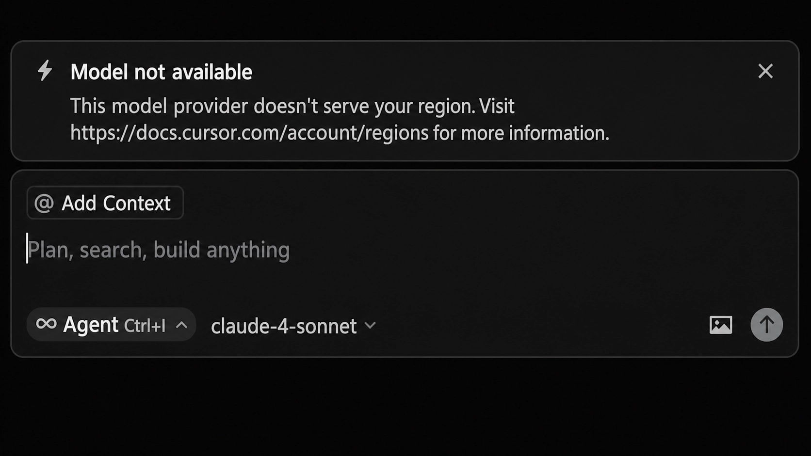 Cursor 提示 “This model is not available in your region.” 怎么解决？